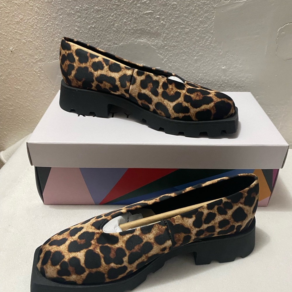 Katy Perry Collections The Daarling Slip On Coffee Multi Flats NIB Chunky Size 5